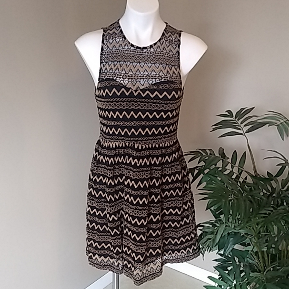 Forever 21 Black/Tan Lace Dress